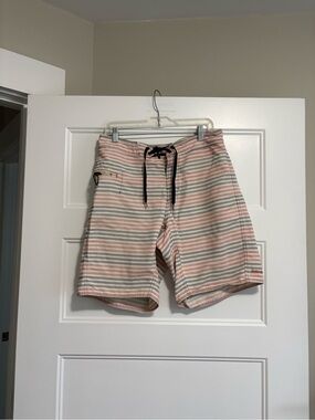 Patagonia Striped Swim Trunks in Pink and Gray Sz 32